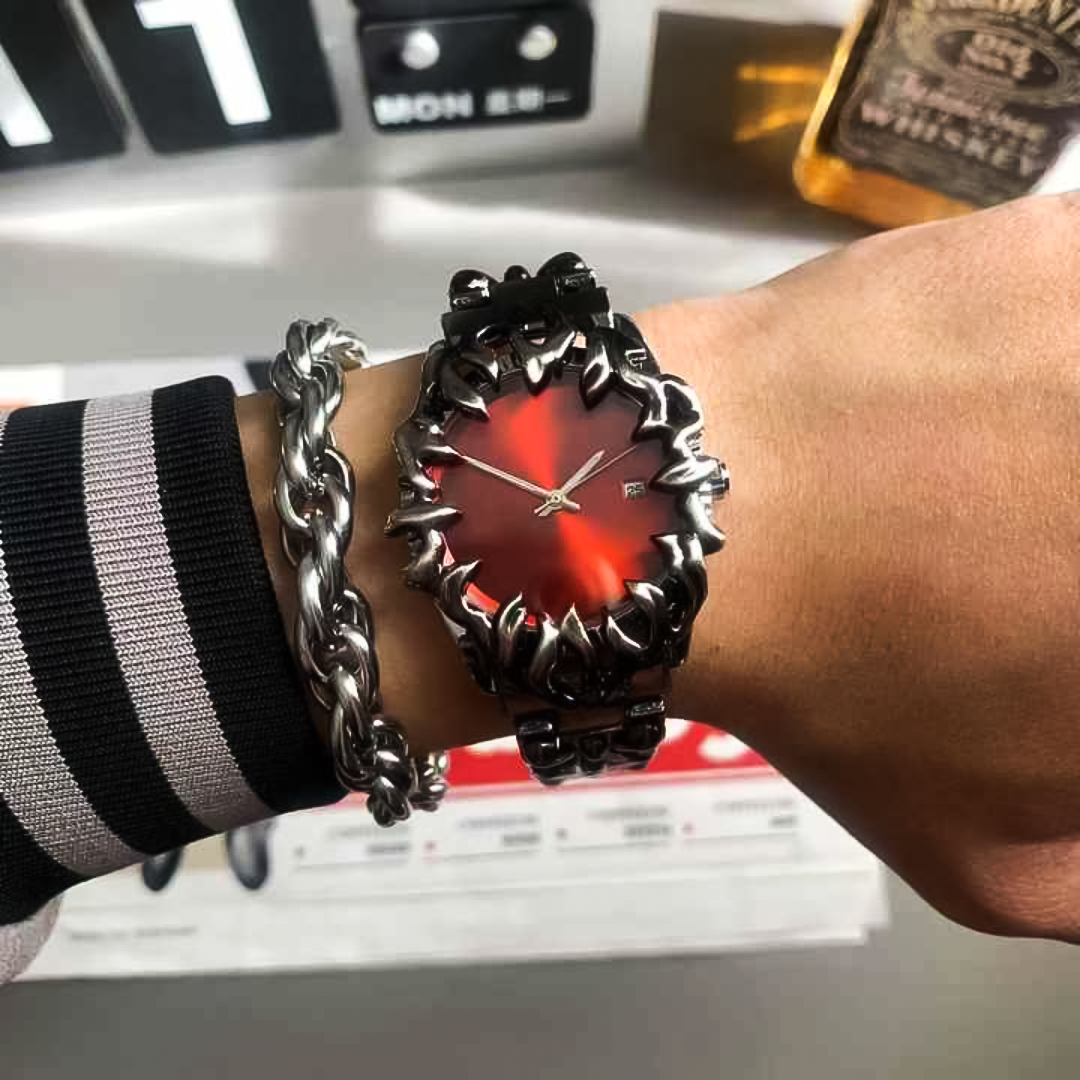 Arabian Red Spiked Timepiece