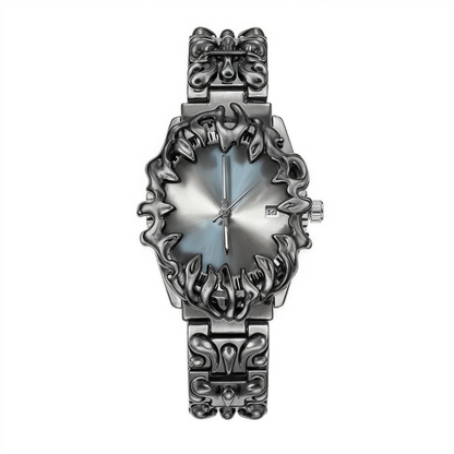 Arabian Silver Spiked Timepiece