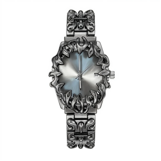 Arabian Silver Spiked Timepiece
