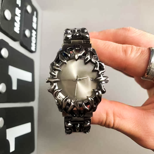 Arabian Silver Spiked Timepiece