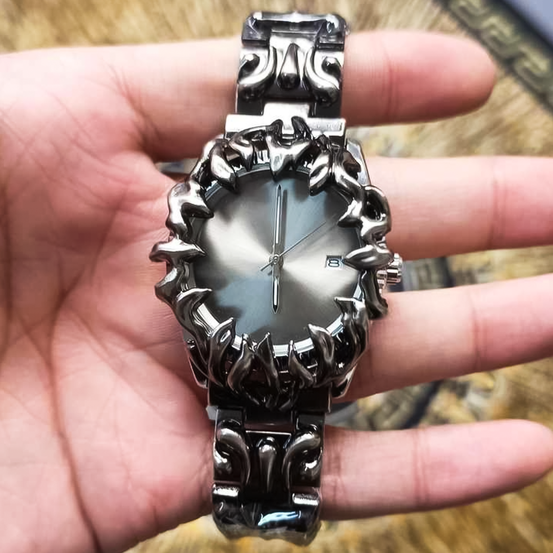 Arabian Silver Spiked Timepiece