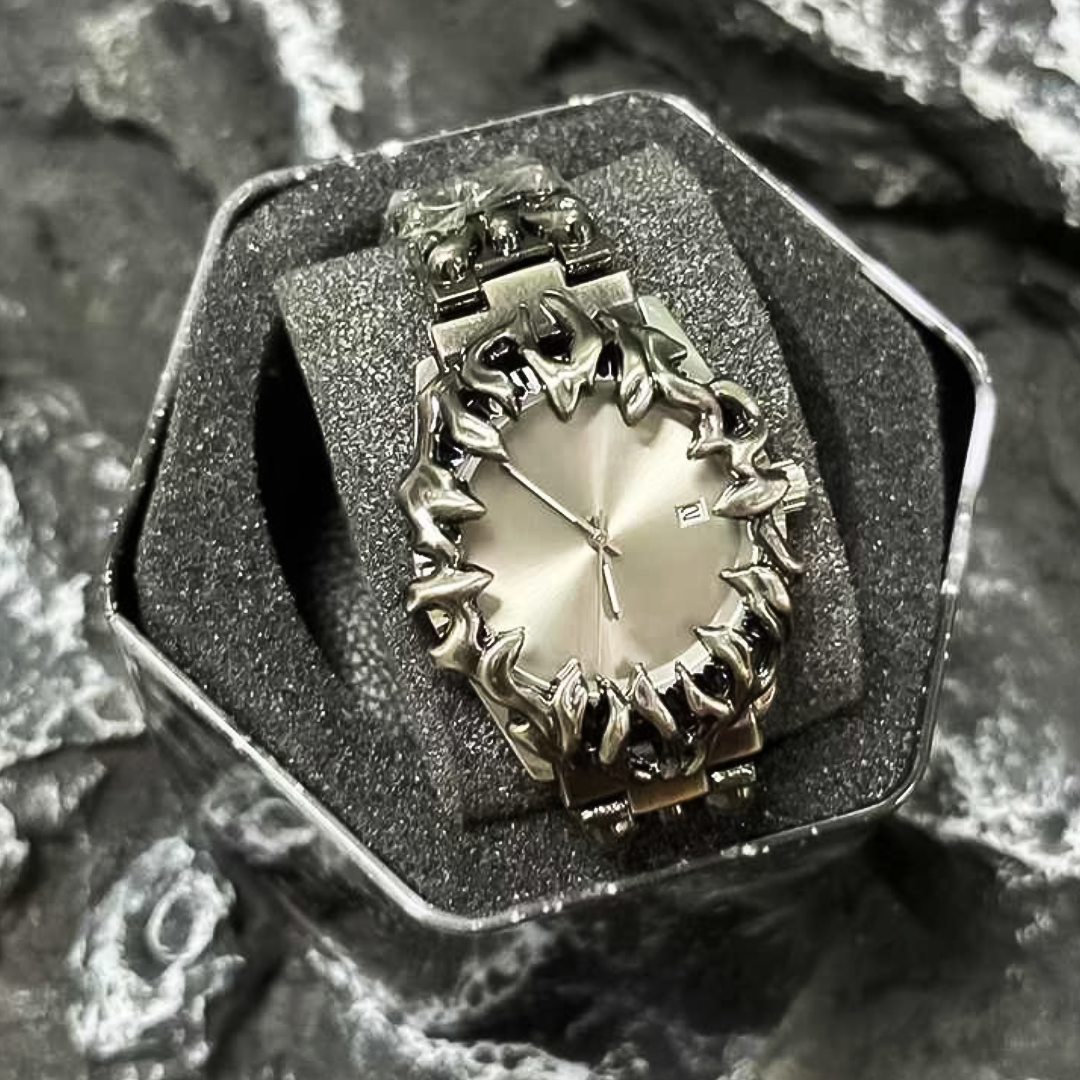 Arabian Silver Spiked Timepiece